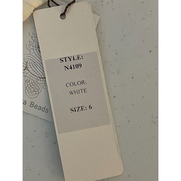 NWT Sue Wong Formal wedding Crystal Beaded White Ivory Knee Length Dress‎ Size 6 - Picture 9 of 16